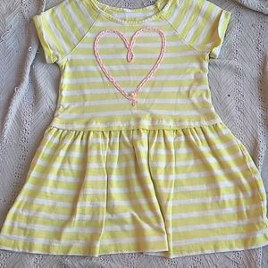 Girls casual lime green striped dress